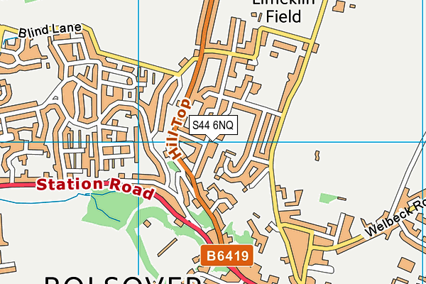 S44 6NQ map - OS VectorMap District (Ordnance Survey)