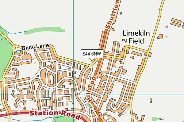 S44 6NW map - OS VectorMap District (Ordnance Survey)