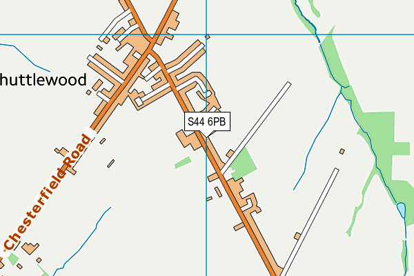 S44 6PB map - OS VectorMap District (Ordnance Survey)