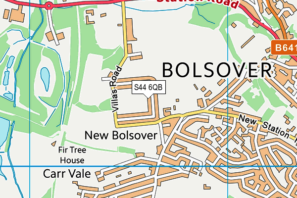 S44 6QB map - OS VectorMap District (Ordnance Survey)