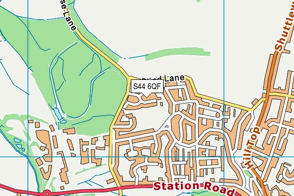 S44 6QF map - OS VectorMap District (Ordnance Survey)