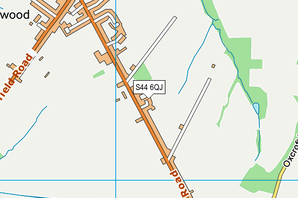 S44 6QJ map - OS VectorMap District (Ordnance Survey)