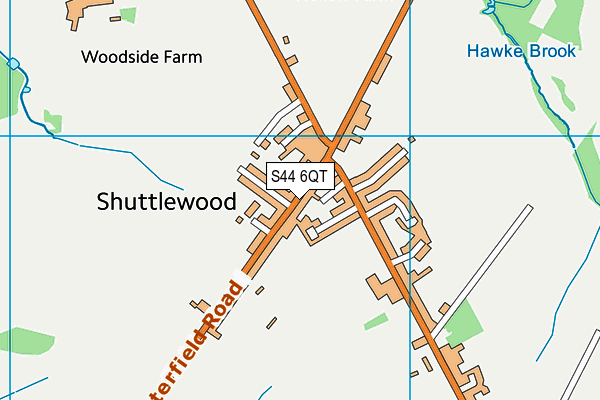 S44 6QT map - OS VectorMap District (Ordnance Survey)