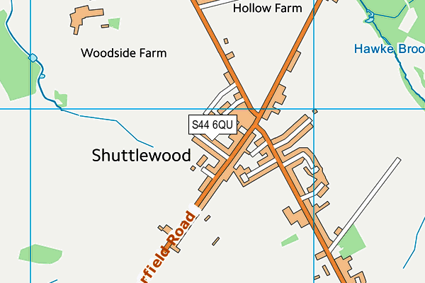 S44 6QU map - OS VectorMap District (Ordnance Survey)