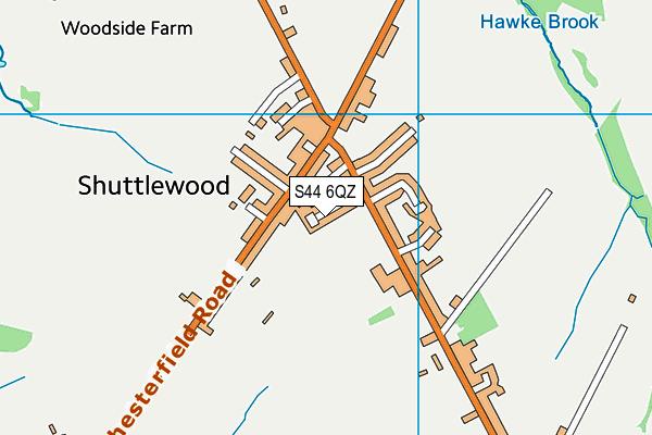 S44 6QZ map - OS VectorMap District (Ordnance Survey)