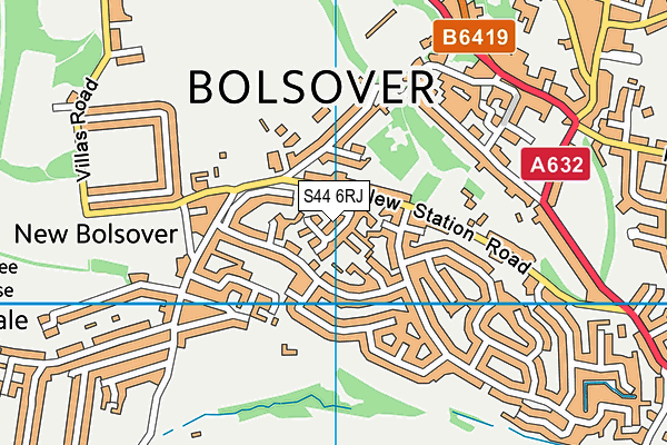 S44 6RJ map - OS VectorMap District (Ordnance Survey)