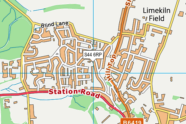 S44 6RP map - OS VectorMap District (Ordnance Survey)