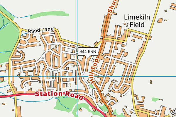 S44 6RR map - OS VectorMap District (Ordnance Survey)