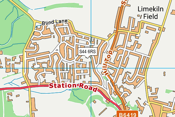 S44 6RS map - OS VectorMap District (Ordnance Survey)