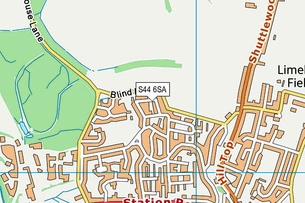 S44 6SA map - OS VectorMap District (Ordnance Survey)