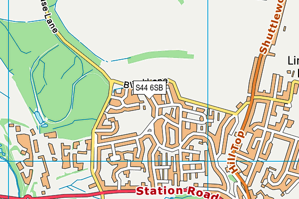 S44 6SB map - OS VectorMap District (Ordnance Survey)