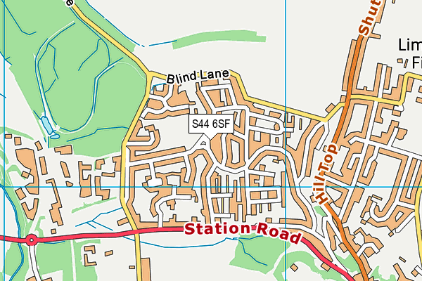 S44 6SF map - OS VectorMap District (Ordnance Survey)