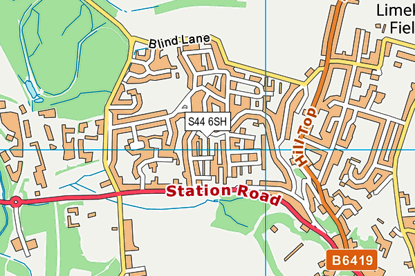 S44 6SH map - OS VectorMap District (Ordnance Survey)