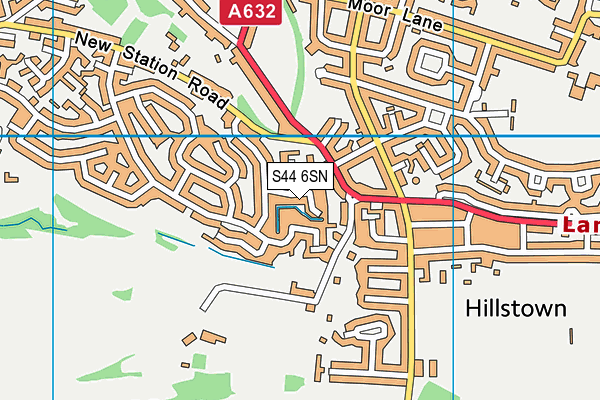 S44 6SN map - OS VectorMap District (Ordnance Survey)