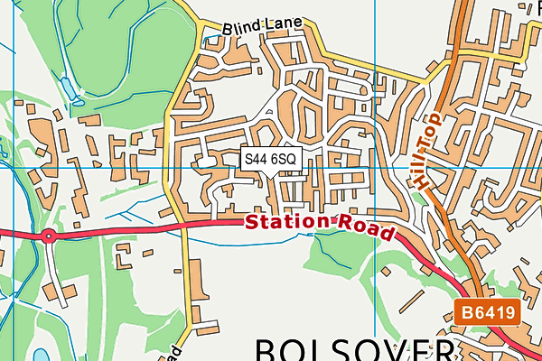 S44 6SQ map - OS VectorMap District (Ordnance Survey)