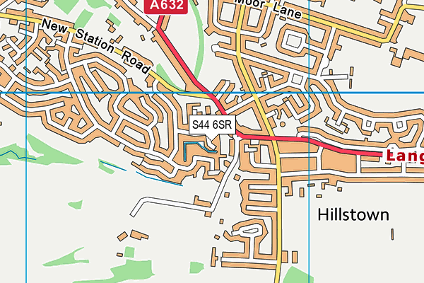 S44 6SR map - OS VectorMap District (Ordnance Survey)