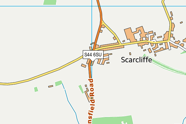 S44 6SU map - OS VectorMap District (Ordnance Survey)