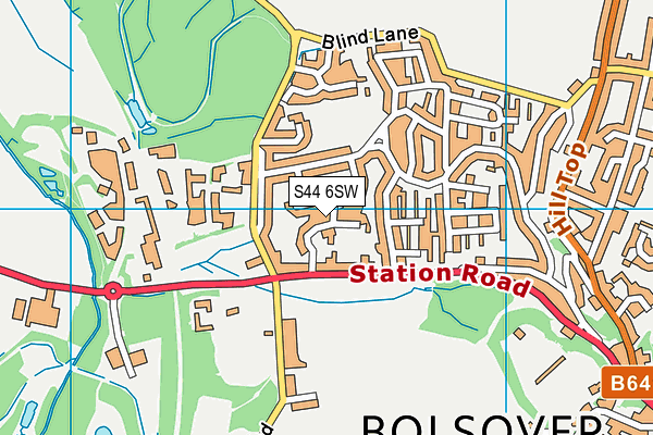 S44 6SW map - OS VectorMap District (Ordnance Survey)