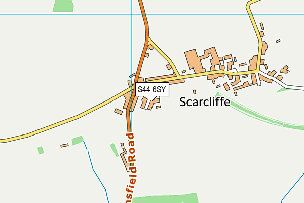 S44 6SY map - OS VectorMap District (Ordnance Survey)