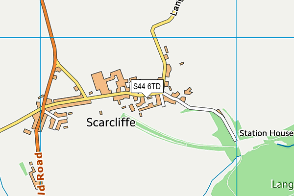 S44 6TD map - OS VectorMap District (Ordnance Survey)