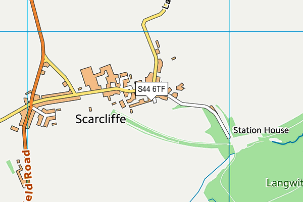 S44 6TF map - OS VectorMap District (Ordnance Survey)