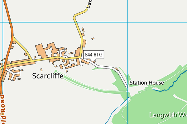 S44 6TG map - OS VectorMap District (Ordnance Survey)