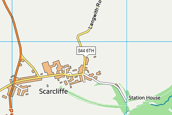 Scarcliffe Primary School map (S44 6TH) - OS VectorMap District (Ordnance Survey)
