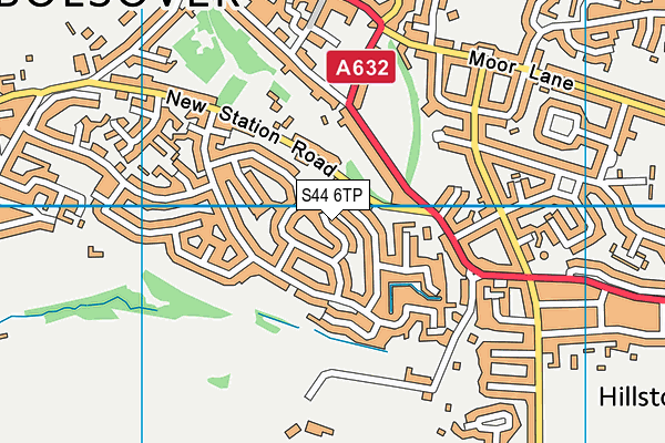 S44 6TP map - OS VectorMap District (Ordnance Survey)