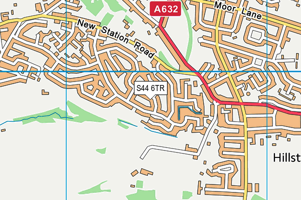 S44 6TR map - OS VectorMap District (Ordnance Survey)