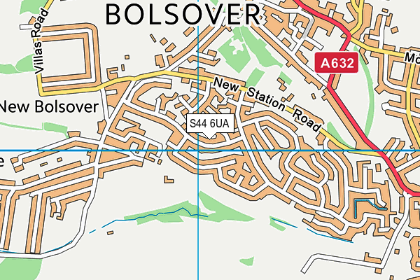 S44 6UA map - OS VectorMap District (Ordnance Survey)