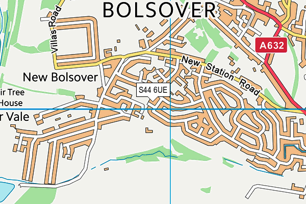 S44 6UE map - OS VectorMap District (Ordnance Survey)