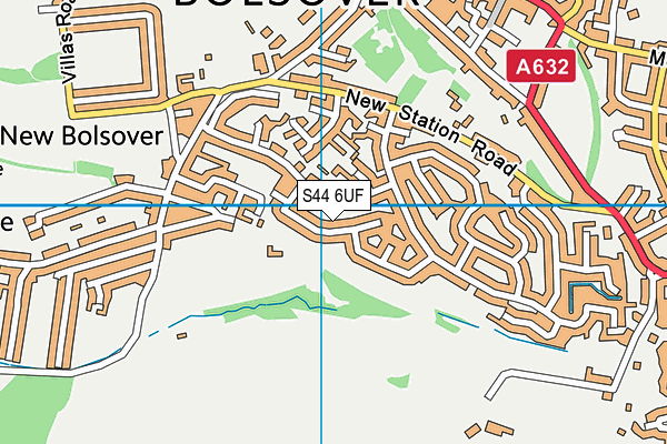 S44 6UF map - OS VectorMap District (Ordnance Survey)