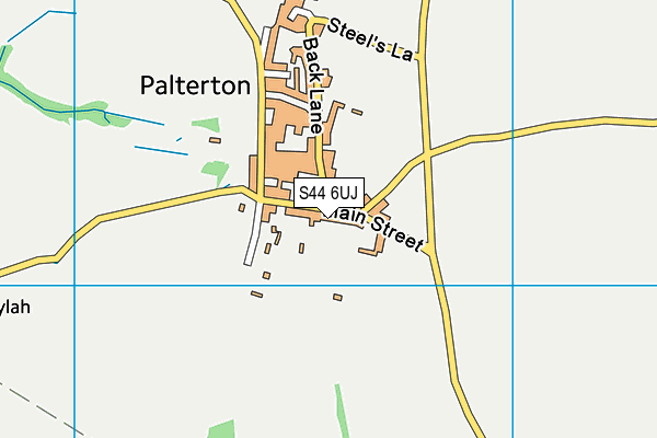 S44 6UJ map - OS VectorMap District (Ordnance Survey)