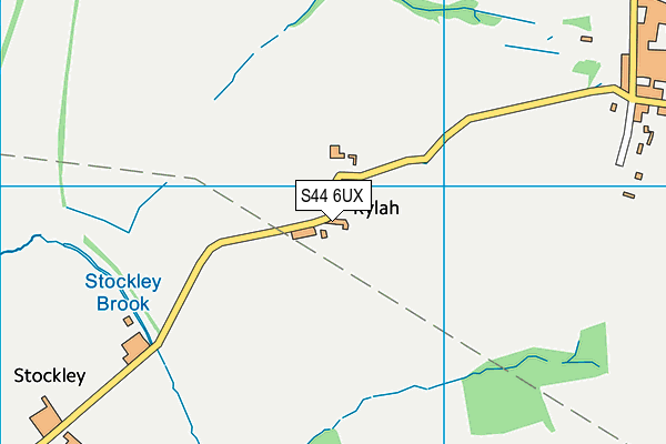 S44 6UX map - OS VectorMap District (Ordnance Survey)