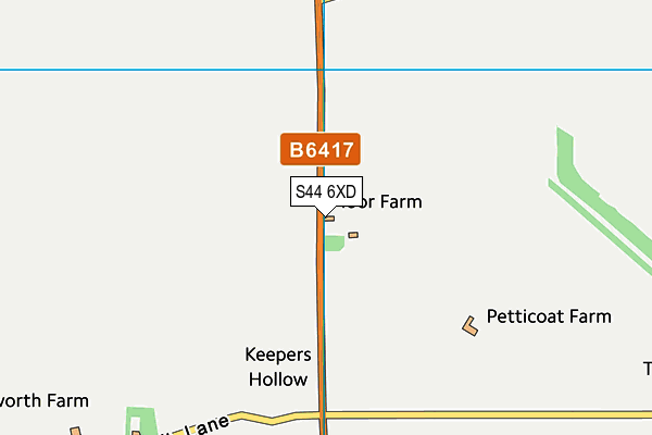 S44 6XD map - OS VectorMap District (Ordnance Survey)