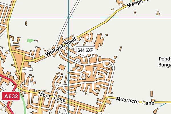 S44 6XP map - OS VectorMap District (Ordnance Survey)