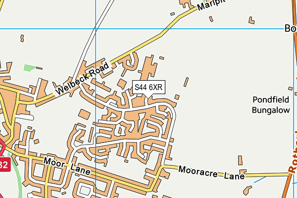 S44 6XR map - OS VectorMap District (Ordnance Survey)