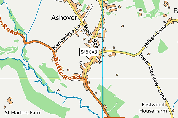 S45 0AB map - OS VectorMap District (Ordnance Survey)