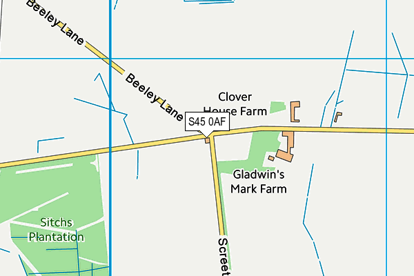 S45 0AF map - OS VectorMap District (Ordnance Survey)