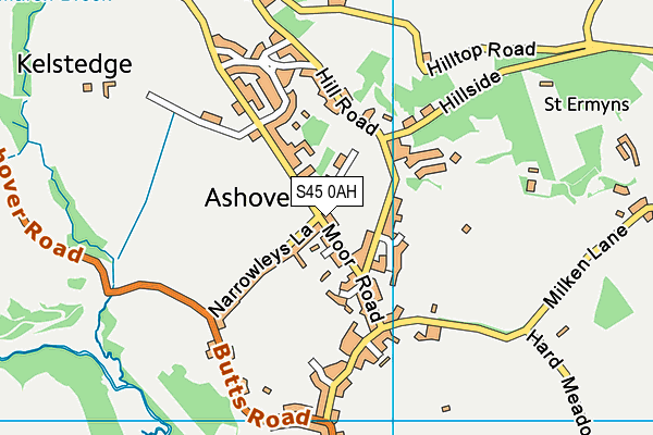 S45 0AH map - OS VectorMap District (Ordnance Survey)