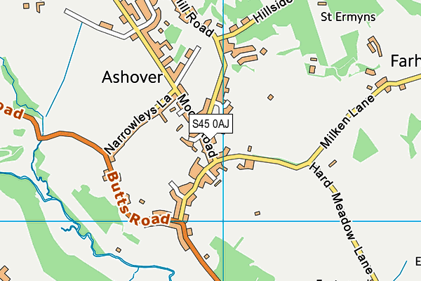 S45 0AJ map - OS VectorMap District (Ordnance Survey)