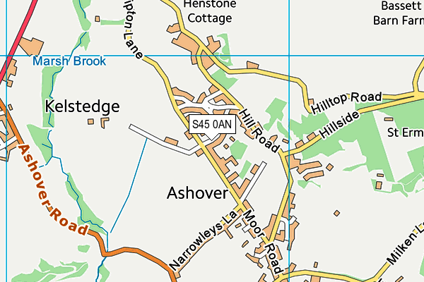 S45 0AN map - OS VectorMap District (Ordnance Survey)