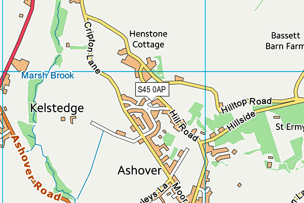 S45 0AP map - OS VectorMap District (Ordnance Survey)