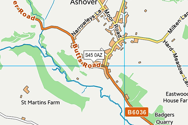 S45 0AZ map - OS VectorMap District (Ordnance Survey)