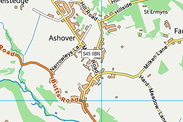 S45 0BN map - OS VectorMap District (Ordnance Survey)