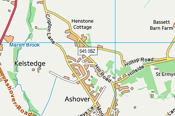 S45 0BZ map - OS VectorMap District (Ordnance Survey)