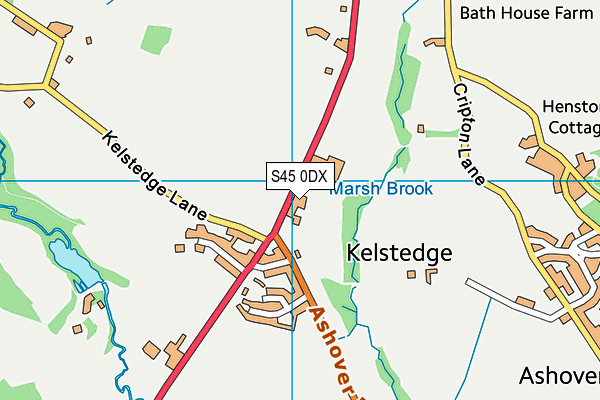 S45 0DX map - OS VectorMap District (Ordnance Survey)