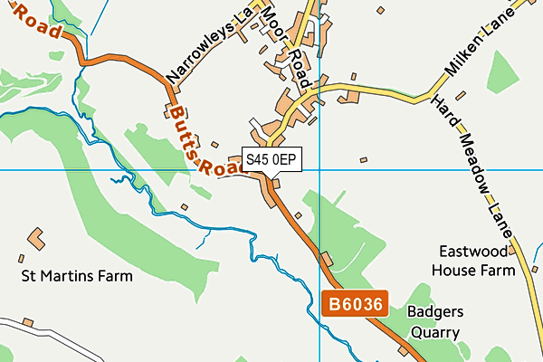 S45 0EP map - OS VectorMap District (Ordnance Survey)