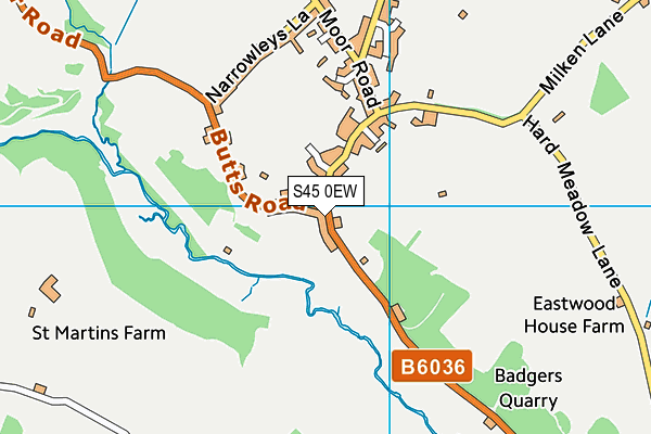 S45 0EW map - OS VectorMap District (Ordnance Survey)