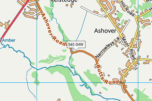 S45 0HW map - OS VectorMap District (Ordnance Survey)